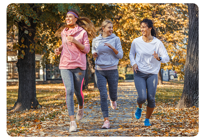 Three people jogging.