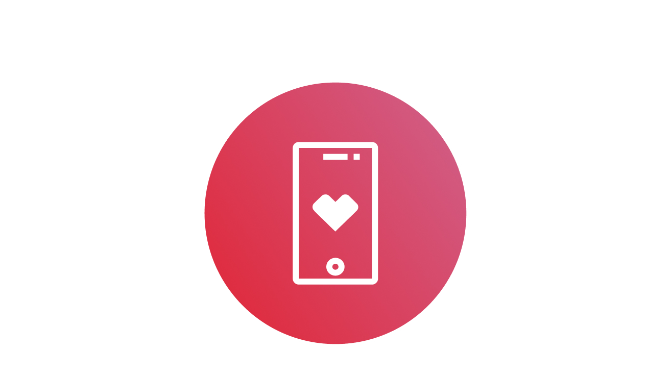 Icon of a smartphone and CVS heart