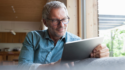 Person using a tablet