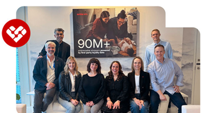 CMX team sitting on a couch at CES