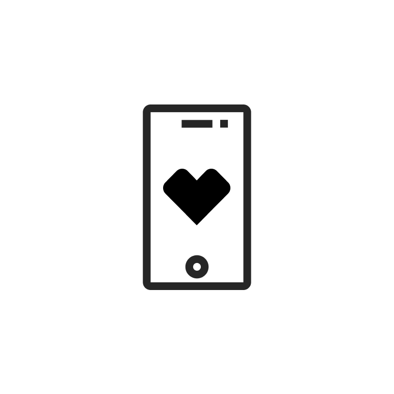 Icon of a smartphone with CVS heart